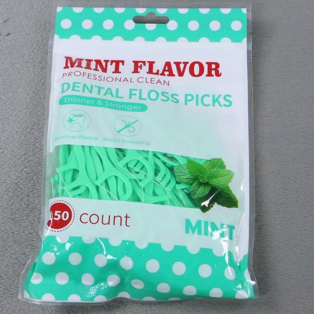 Dental Floss Picks Mint 150 Count x3 Pack Strong Thin Tooth Flossers Oral Care